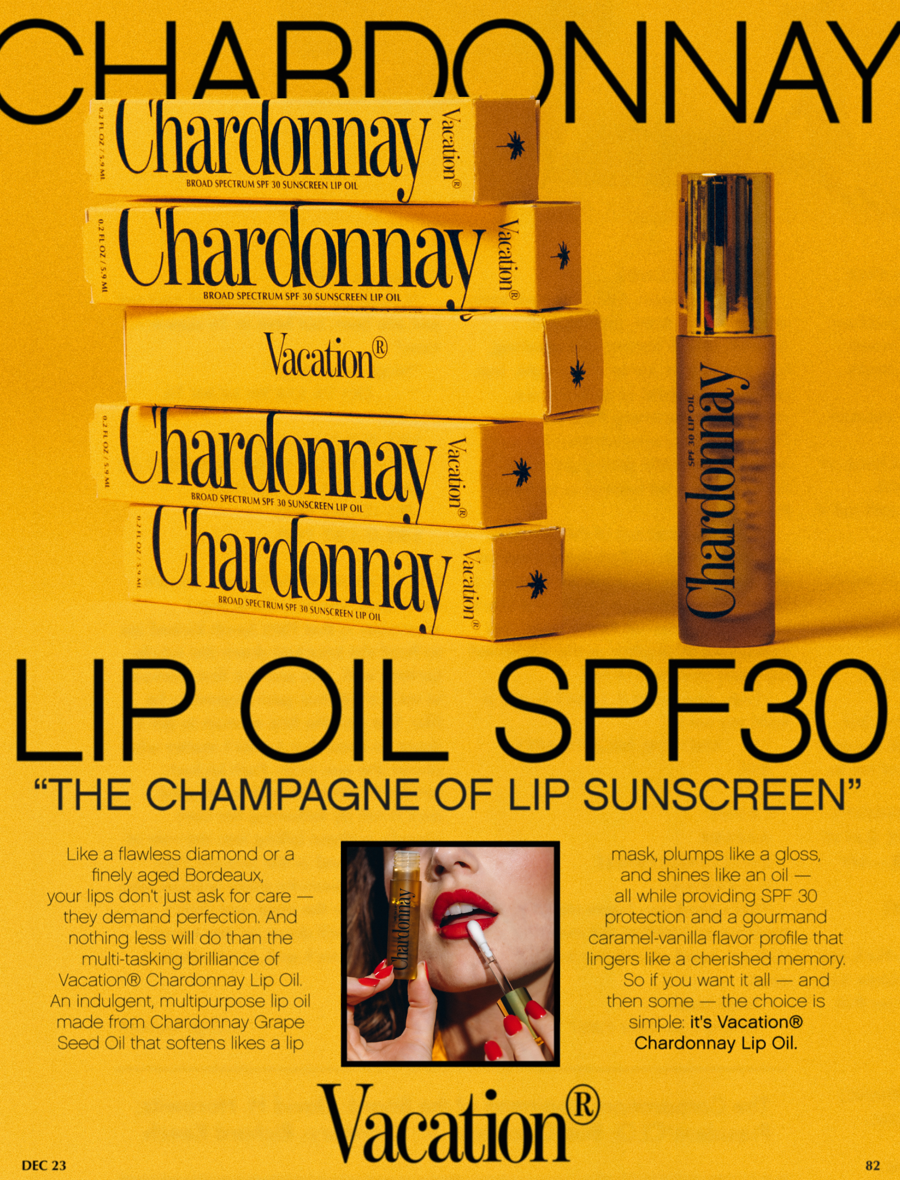 Vacation_LipOil-Chardonnay_Ad-YellowProduct